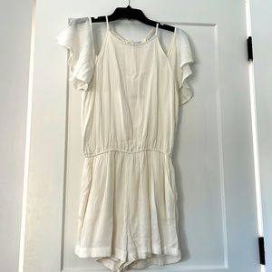 Ivory cinched waist romper